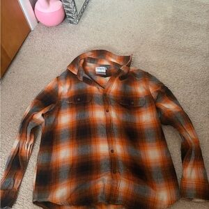 Goodfellow & Co Orange and Black Plaid Shirt